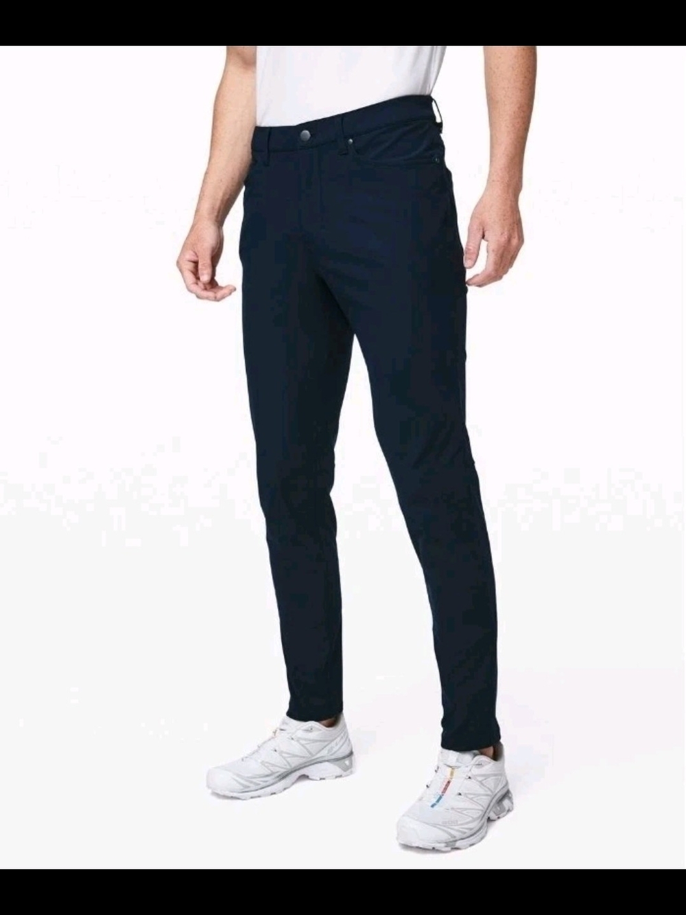 Lululemon Men's ABC Pant Slim Fit Warpstreme 5-Pocket Navy Blue, Size 32x27